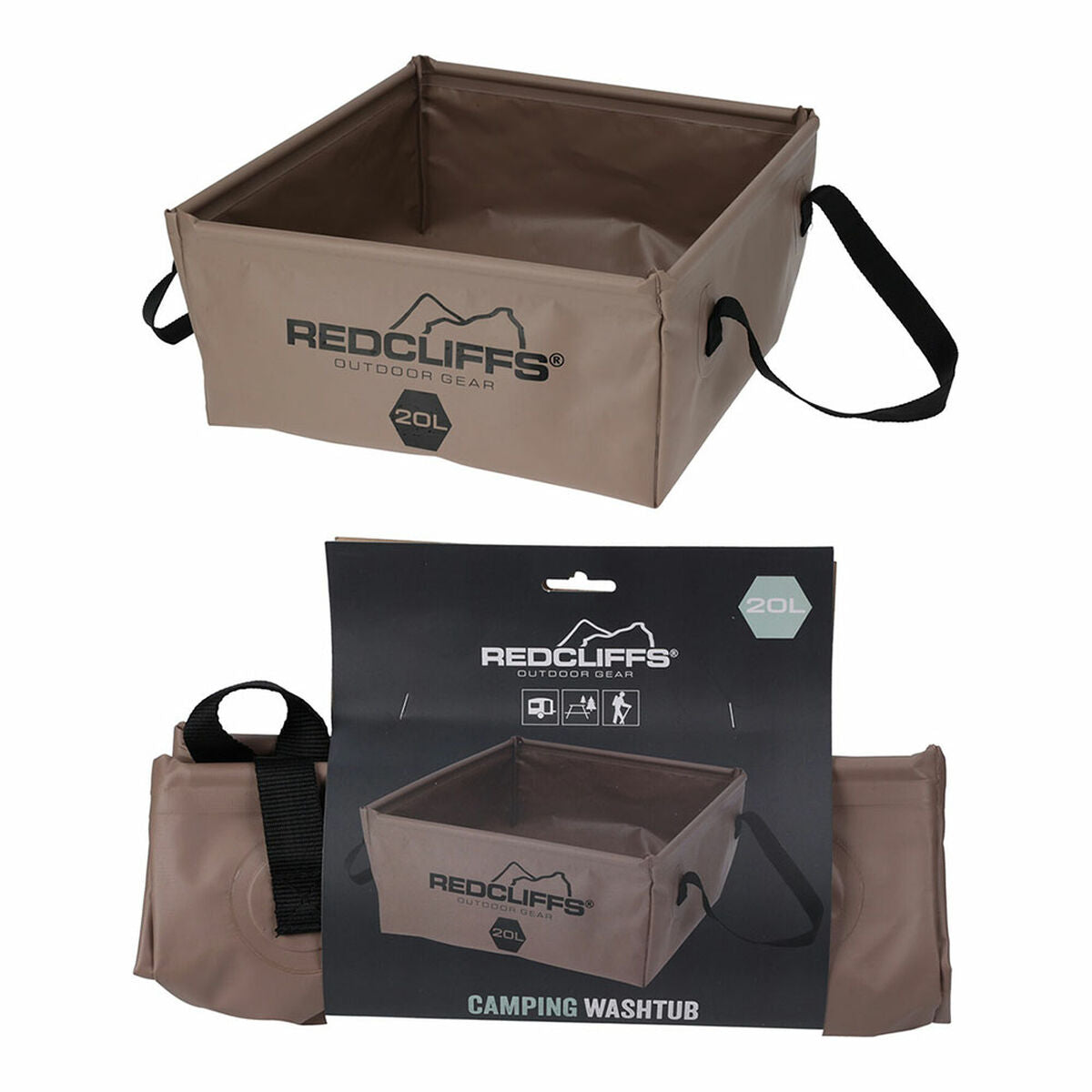 Redcliffs • Opvouwbare waterdrager (20 L, bruin)